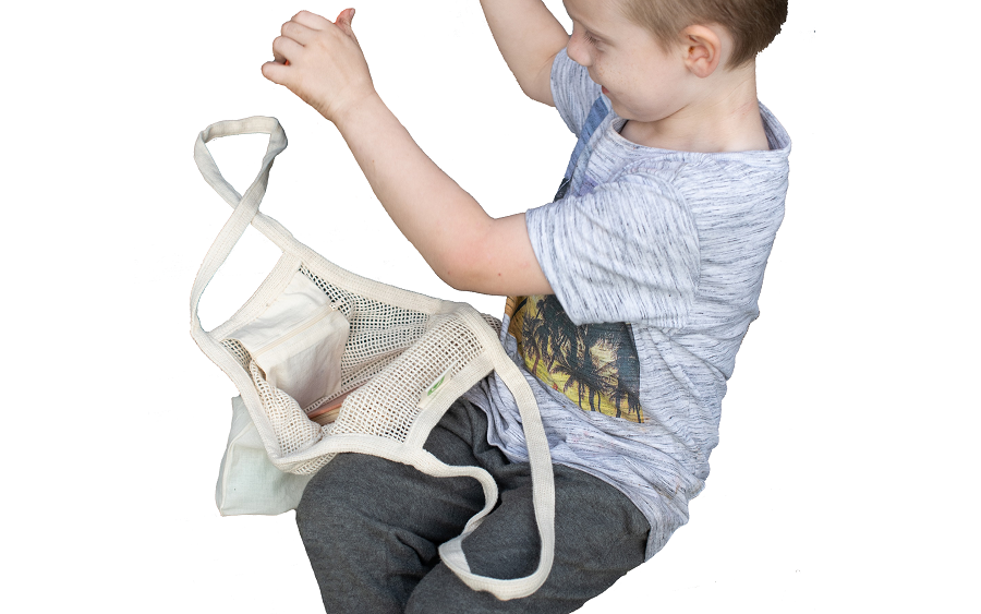 Organic Cotton Mart Mesh & Fabric Tote Bag