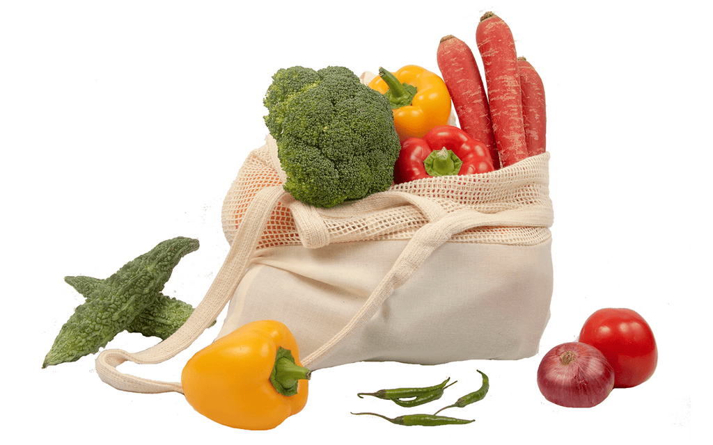 Organic Cotton Mart Mesh & Fabric Tote Bag